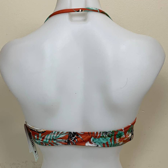 The Bikini Lab Copper Tropical Bandeau Bikini Top LARGE Bralette Convertible NEW - Picture 6 of 7